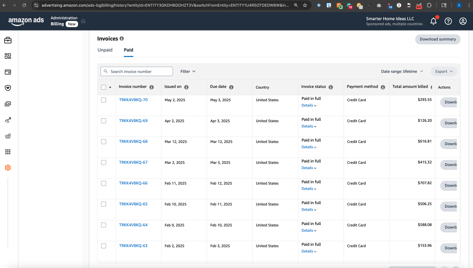 Invoice 64 Paid Screenshot